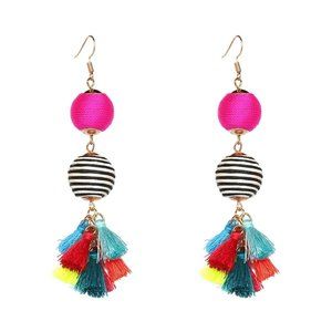 STATEMENT COLORFUL TASSEL EARRINGS